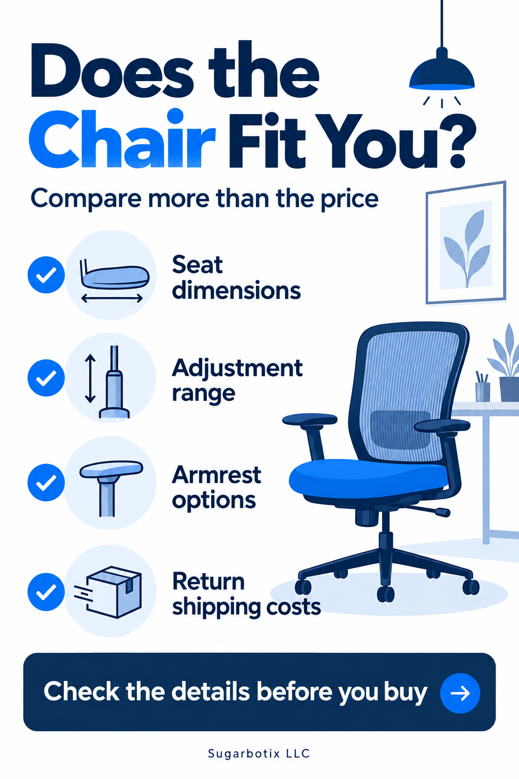 Illustrated office chair fit checklist