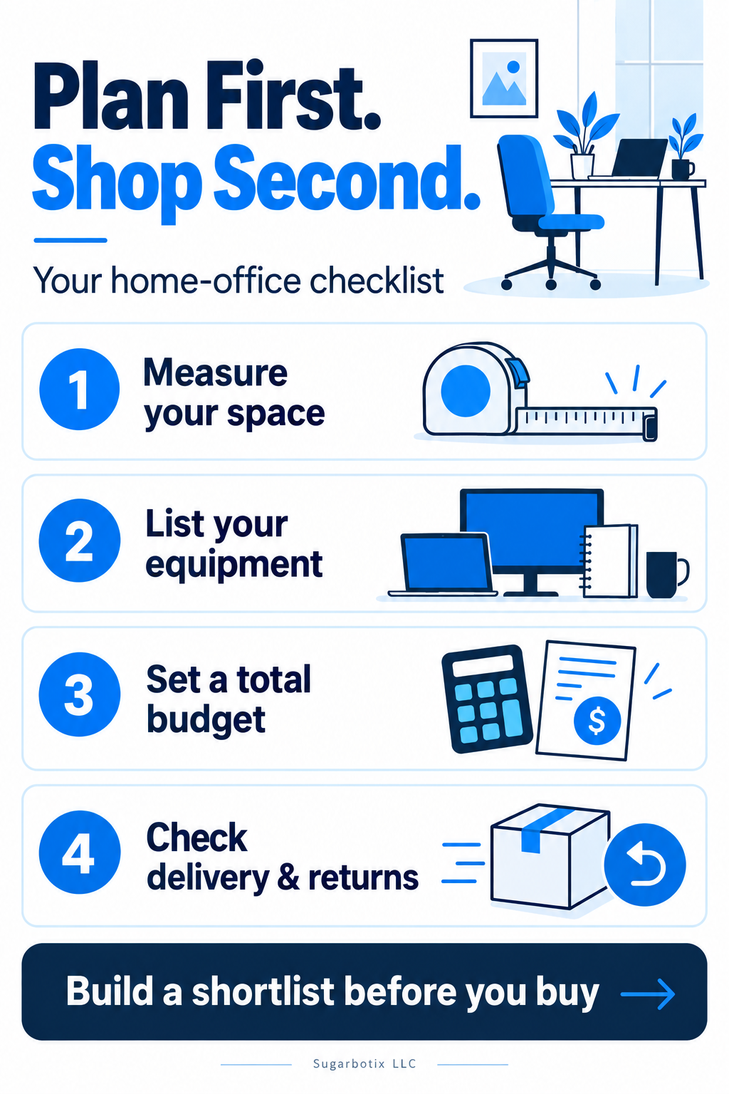 Illustrated workspace planning checklist